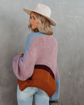 Spiced Pumpkin Colorblock Knit Cardigan - Blue Multi